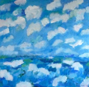 Landschap met wolken
Olieverf op doek 90 × 90 cm.  
€ 690.-